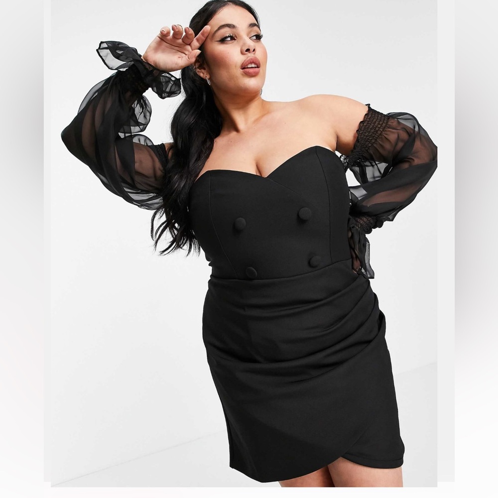 ASOS Curve Lavish Alice dress size 12 black